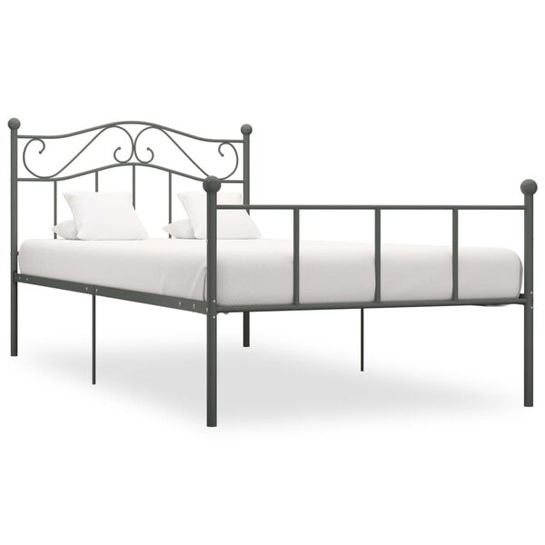 vidaXL Estrutura de cama 90x200 cm metal cinzento