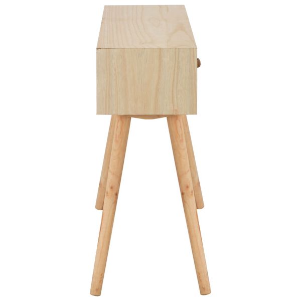 vidaXL Mesa consola com 4 gavetas 110x30x75 cm madeira de pinho maci&ccedil;a