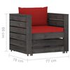 vidaXL 7 pcs conj. lounge jardim + almofad&otilde;es madeira impreg. cinzento