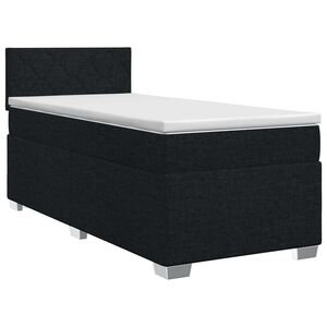 vidaXL Cama box spring com colch&atilde;o Preto 90 x 200 cm Tecido