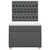 vidaXL Cama com molas/colchão 90x190 cm tecido cinza-escuro