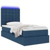 vidaXL Cama com arruma&ccedil;&atilde;o e LED com colch&atilde;o Azul 90 x 200 cm Poli&eacute;ster
