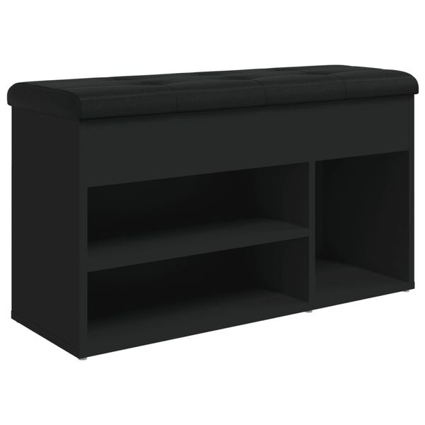 vidaXL Banco sapateira 82x32x45,5 cm derivados de madeira preto