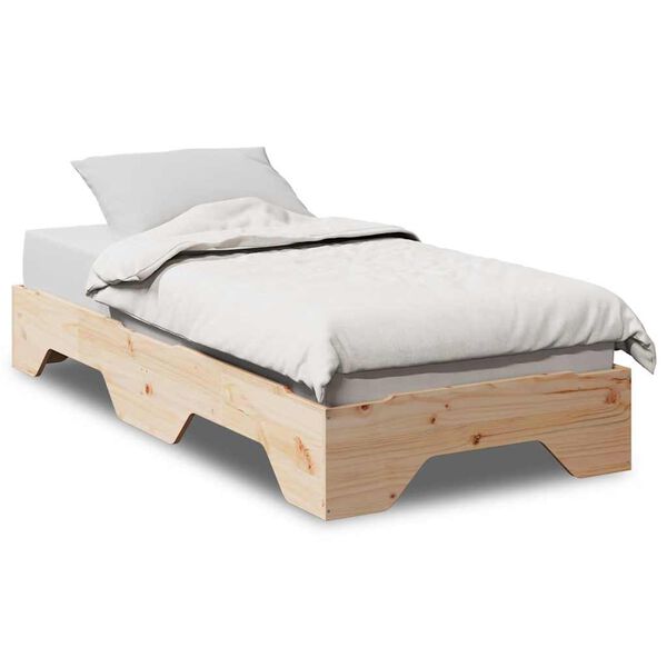 vidaXL Cama sem colch&atilde;o empilh&aacute;veis 75x190 cm madeira maci&ccedil;a