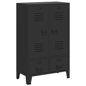 vidaXL Roupeiro estilo industrial em metal 67x35x107 cm preto
