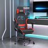 vidaxL Cadeira de gaming c/ apoio para os p&eacute;s tecido preto e vermelho