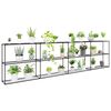 vidaXL Suporte para Plantas de 3 Andares Preto 400 x 32 x 104 cm A&ccedil;o