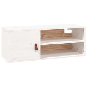 vidaXL Arm&aacute;rio de parede 80x30x30 cm madeira de pinho maci&ccedil;a branco