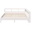 vidaXL Cama com estante sem colch&atilde;o 180x200 cm pinho maci&ccedil;o branco