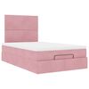 moldura de cama otomana vidaXL com colch&otilde;es rosa 120x190 cm Veludo