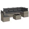 vidaXL 7 pcs conjunto sof&aacute;s p/ jardim c/ almofad&otilde;es vime PE cinzento