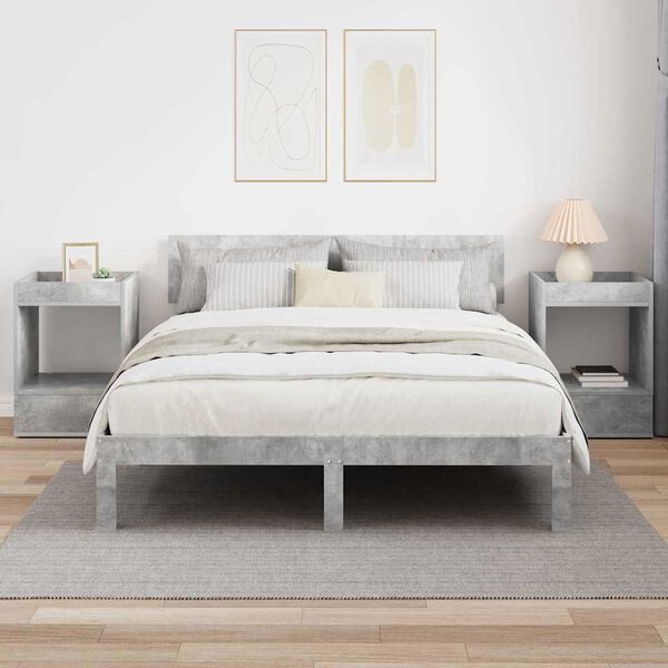 vidaXL Mesa de apoio 2 pcs Cinzento 40 x 40 x 56 cm Madeira processada