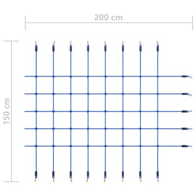 vidaXL Rede de escalada 200x150 cm azul