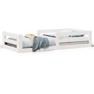 vidaXL Cama sem colch&atilde;o 75x190 cm madeira de pinho maci&ccedil;a branco