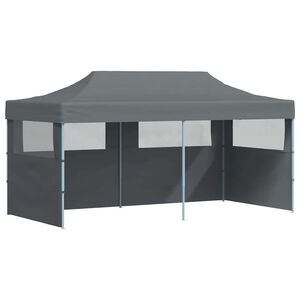 vidaXL Tenda de festa pop-up dobr&aacute;vel paredes laterais 3x6 m antracite
