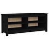vidaXL Banco sapateira 110x38x45,5 cm pinho maci&ccedil;o preto