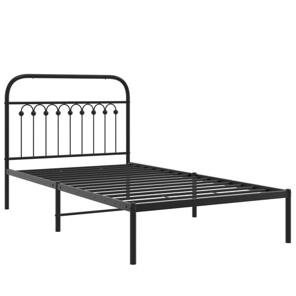 vidaXL Estrutura de cama com cabeceira 100x190 cm metal preto