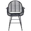 vidaXL Cadeira de jantar 2 pcs Preto 44 x 44 x 74 cm Rattan e Ferro