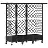 vidaXL Cama Elevada com Treli&ccedil;a e Telhado Preto 164 x 40 x 127 cm PP