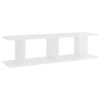 vidaXL Estantes de parede 2 pcs 78x18x20 cm madeira branco brilhante