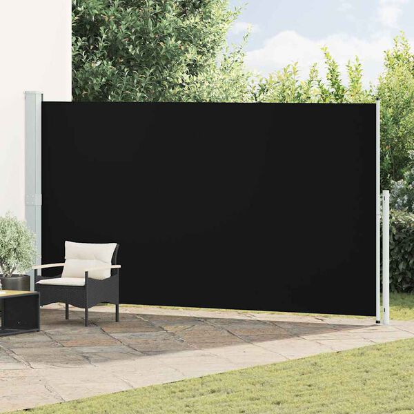 vidaXL Toldo lateral retr&aacute;til para p&aacute;tio 200x500 cm preto
