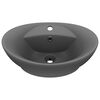 vidaXL Lavat&oacute;rio luxuoso oval 58,5x39 cm cer&acirc;mica cinza-escuro mate