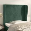 vidaXL Cabeceira de cama c/ abas veludo 83x23x118/128 cm verde-escuro