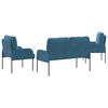 vidaXL Conjuntos de sof&aacute;s 3 pcs Azul 115 x 56 x 80 cm Contraplacado
