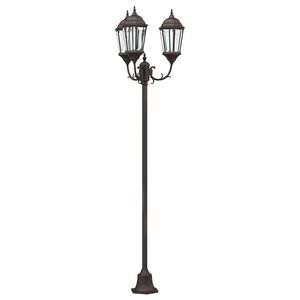 vidaXL Luz de Jardim Bronze 57 x 49 x 241 cm Alum&iacute;nio e Vidro