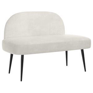 vidaXL Banco estofado com encosto Creme 110 x 60 x 76 cm Veludo