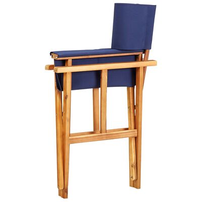 vidaXL Cadeira de realizador em madeira de acácia maciça azul