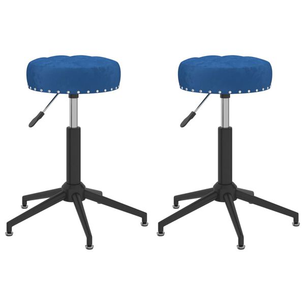 vidaXL Cadeiras de jantar girat&oacute;rias 2 pcs veludo azul