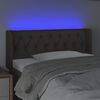 vidaXL Cabeceira cama luzes LED tecido 93x16x78/88cm cinza-acastanhado