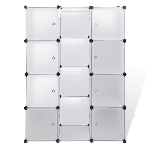 vidaXL Armário plástico modular 9 gavetas 109x36,5x143 cm branco