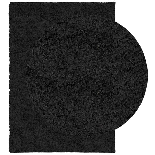 vidaXL Tapete shaggy de pelo alto PAMPLONA 160x230 cm preto