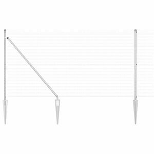 vidaXL Poste de Cerca Prateado