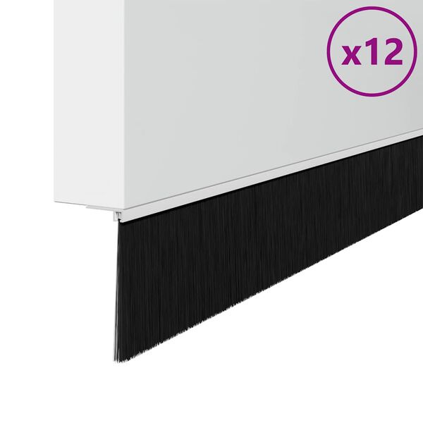 vidaXL Selos de Escovas para Porta Auto-adesivos 12 pcs Branco 100 cm