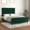 vidaXL Estrutura de cama sem colch&atilde;o 140x200 cm veludo verde-escuro