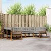 vidaXL Conjunto de Sof&aacute;s para Exterior 6 pcs Cinza Natural e Claro