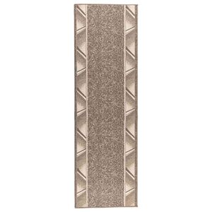 vidaXL Tapete Runner FLORNES Tecido Cinzento-acastanhado Zigzag