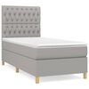 vidaXL Cama com molas/colch&atilde;o 90x200 cm tecido cinza-claro
