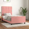 vidaXL Estrutura de cama c/ cabeceira 90x190 cm veludo rosa