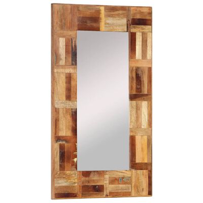 vidaXL Espelho de parede madeira recuperada maciça 50x80 cm