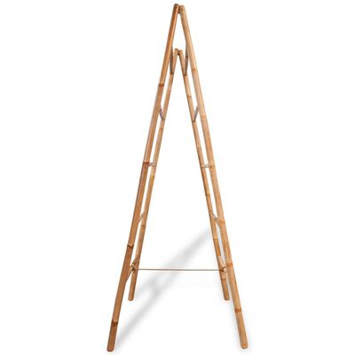 vidaXL Escada toalheiro dupla com 5 degraus, bambu, 50x160 cm