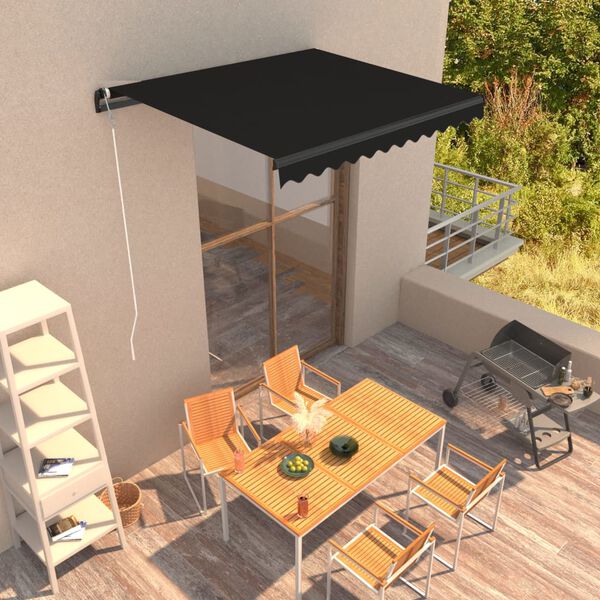 vidaXL Toldo retr&aacute;til manual 300x250 cm antracite