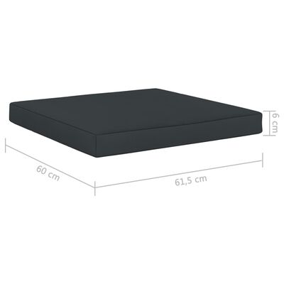 vidaXL Almofadão para móveis de paletes 60x61,5x6 cm tecido antracite
