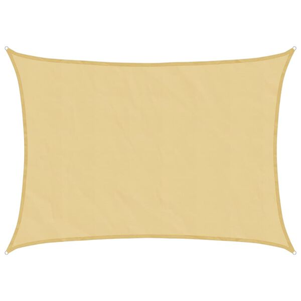 vidaXL Para-sol estilo vela 7x5 m oxford 100% poli&eacute;ster cor areia