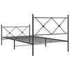vidaXL Estrutura de cama com cabeceira e p&eacute;s 107x203 cm metal preto