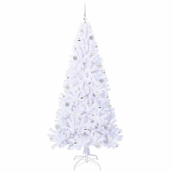 vidaXL &Aacute;rvore de Natal Artificial com 300 LEDs Branco 210 cm PVC e A&ccedil;o