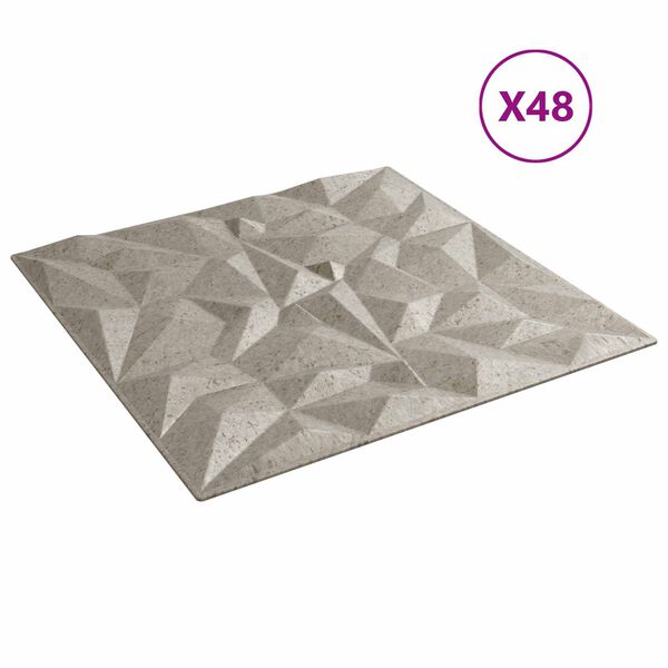 vidaXL Pain&eacute;is de parede 48 pcs Beton Ametista 50 x 50 cm Espuma XPS